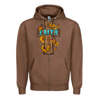 Chestnut Western Faith Cross Butterfly Zipper Hoodie - LillyAllenDesigns