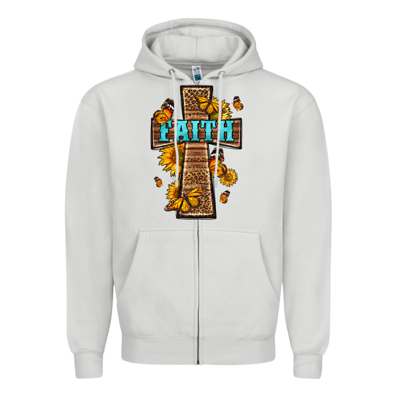 Western Faith Cross Butterfly Zipper Hoodie by LillyAllenDesigns | Teevron
