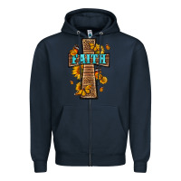 Navy Western Faith Cross Butterfly Zipper Hoodie - LillyAllenDesigns