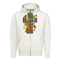 Oatmeal Heather Western Faith Cross Butterfly Zipper Hoodie - LillyAllenDesigns