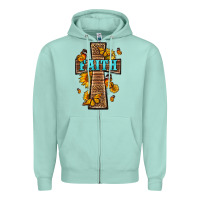 Seafoam Western Faith Cross Butterfly Zipper Hoodie - LillyAllenDesigns