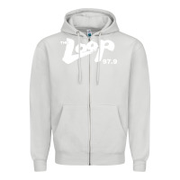 Dove Grey The Loop 97.9 Illinois Radio Zipper Hoodie - ArtMosaic