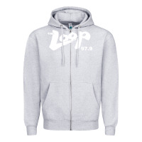 Heather Grey The Loop 97.9 Illinois Radio Zipper Hoodie - ArtMosaic