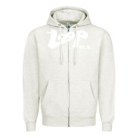 Oatmeal Heather The Loop 97.9 Illinois Radio Zipper Hoodie - ArtMosaic