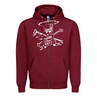 Burgundy slash Zipper Hoodie - ArtMosaic