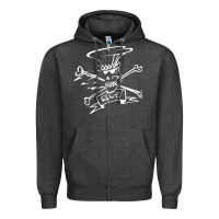 Charcoal Heather slash Zipper Hoodie - ArtMosaic