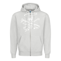 Dove Grey slash Zipper Hoodie - ArtMosaic
