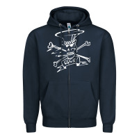 Navy slash Zipper Hoodie - ArtMosaic