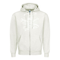 Oatmeal Heather slash Zipper Hoodie - ArtMosaic
