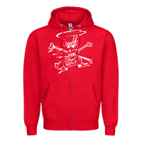 Red slash Zipper Hoodie - ArtMosaic