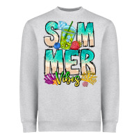Heather Grey Summer Vibes Heavyweight Sweatshirt - CowhideDigitalArt