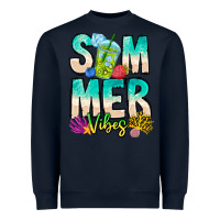 Navy Summer Vibes Heavyweight Sweatshirt - CowhideDigitalArt