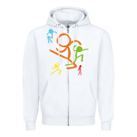 White alan becker gaming gift Zipper Hoodie - ArtMosaic
