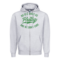 Heather Grey philly no one likes us and we don't care green text tank top Zipper Hoodie - ArtMosaic