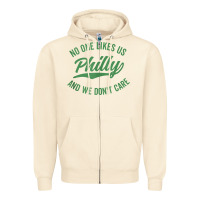 Sandshell philly no one likes us and we don't care green text tank top Zipper Hoodie - ArtMosaic