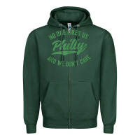 Sports Green philly no one likes us and we don't care green text tank top Zipper Hoodie - ArtMosaic