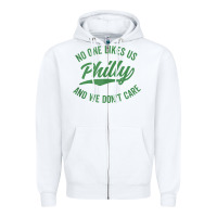 White philly no one likes us and we don't care green text tank top Zipper Hoodie - ArtMosaic