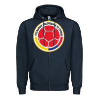 Navy colombia Zipper Hoodie - ArtMosaic