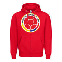 Red colombia Zipper Hoodie - ArtMosaic