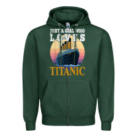 Sports Green ship just a girl who loves titanic boat titanic girls woman t shirt Zipper Hoodie - ArtMosaic