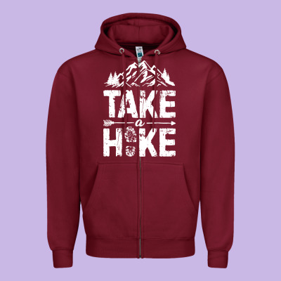 Take Hike Zipper Hoodie Designed By Artmosaic