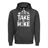 Charcoal Heather take hike Zipper Hoodie - ArtMosaic