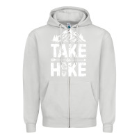 Dove Grey take hike Zipper Hoodie - ArtMosaic