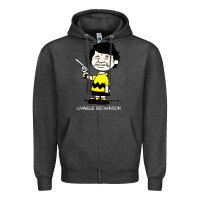Charcoal Heather charlie brownson Zipper Hoodie - ArtMosaic