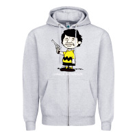 Heather Grey charlie brownson Zipper Hoodie - ArtMosaic