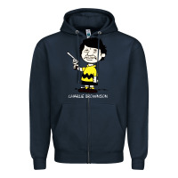 Navy charlie brownson Zipper Hoodie - ArtMosaic