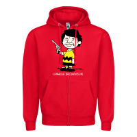 Red charlie brownson Zipper Hoodie - ArtMosaic