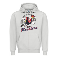 Dove Grey roosters-sydney city Classic Zipper Hoodie - ArtMosaic