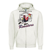Oatmeal Heather roosters-sydney city Classic Zipper Hoodie - ArtMosaic
