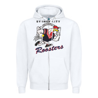 White roosters-sydney city Classic Zipper Hoodie - ArtMosaic