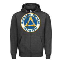 Charcoal Heather rickson gracie jiu jitsu Zipper Hoodie - ArtMosaic