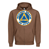 Chestnut rickson gracie jiu jitsu Zipper Hoodie - ArtMosaic