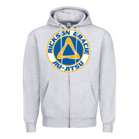 Heather Grey rickson gracie jiu jitsu Zipper Hoodie - ArtMosaic