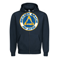 Navy rickson gracie jiu jitsu Zipper Hoodie - ArtMosaic