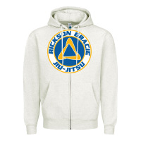 Oatmeal Heather rickson gracie jiu jitsu Zipper Hoodie - ArtMosaic