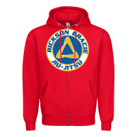 Red rickson gracie jiu jitsu Zipper Hoodie - ArtMosaic