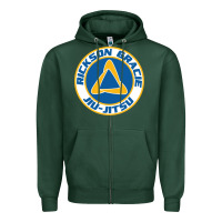 Sports Green rickson gracie jiu jitsu Zipper Hoodie - ArtMosaic