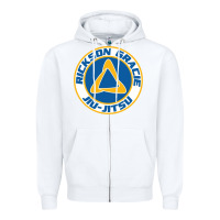 White rickson gracie jiu jitsu Zipper Hoodie - ArtMosaic