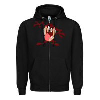 Black tasmanian devil cartoon character Zipper Hoodie - ArtMosaic