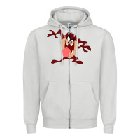 Dove Grey tasmanian devil cartoon character Zipper Hoodie - ArtMosaic