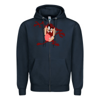 Navy tasmanian devil cartoon character Zipper Hoodie - ArtMosaic