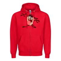 Red tasmanian devil cartoon character Zipper Hoodie - ArtMosaic