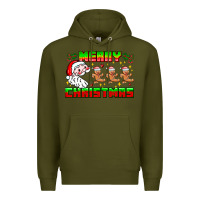 Army Green Merry Christmas Premium Hoodie - CowhideDigitalArt