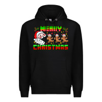 Black Merry Christmas Premium Hoodie - CowhideDigitalArt