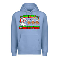 Colony Blue Merry Christmas Premium Hoodie - CowhideDigitalArt