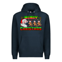 Navy Merry Christmas Premium Hoodie - CowhideDigitalArt
